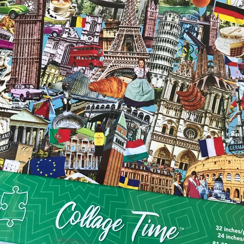 Europe Collage Time 1500 Piece Puzzle